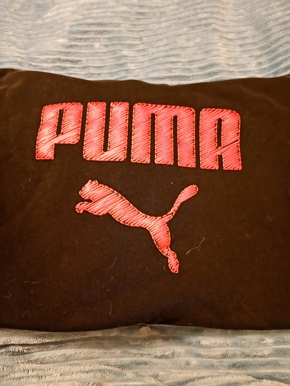 Black Puma Hoodie With Red Lettering Size Medium